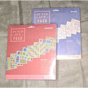Set of Two (2) Colorbök Punch Out Packs Scrapbook Carnival Shore Colorbok 8 x 8"